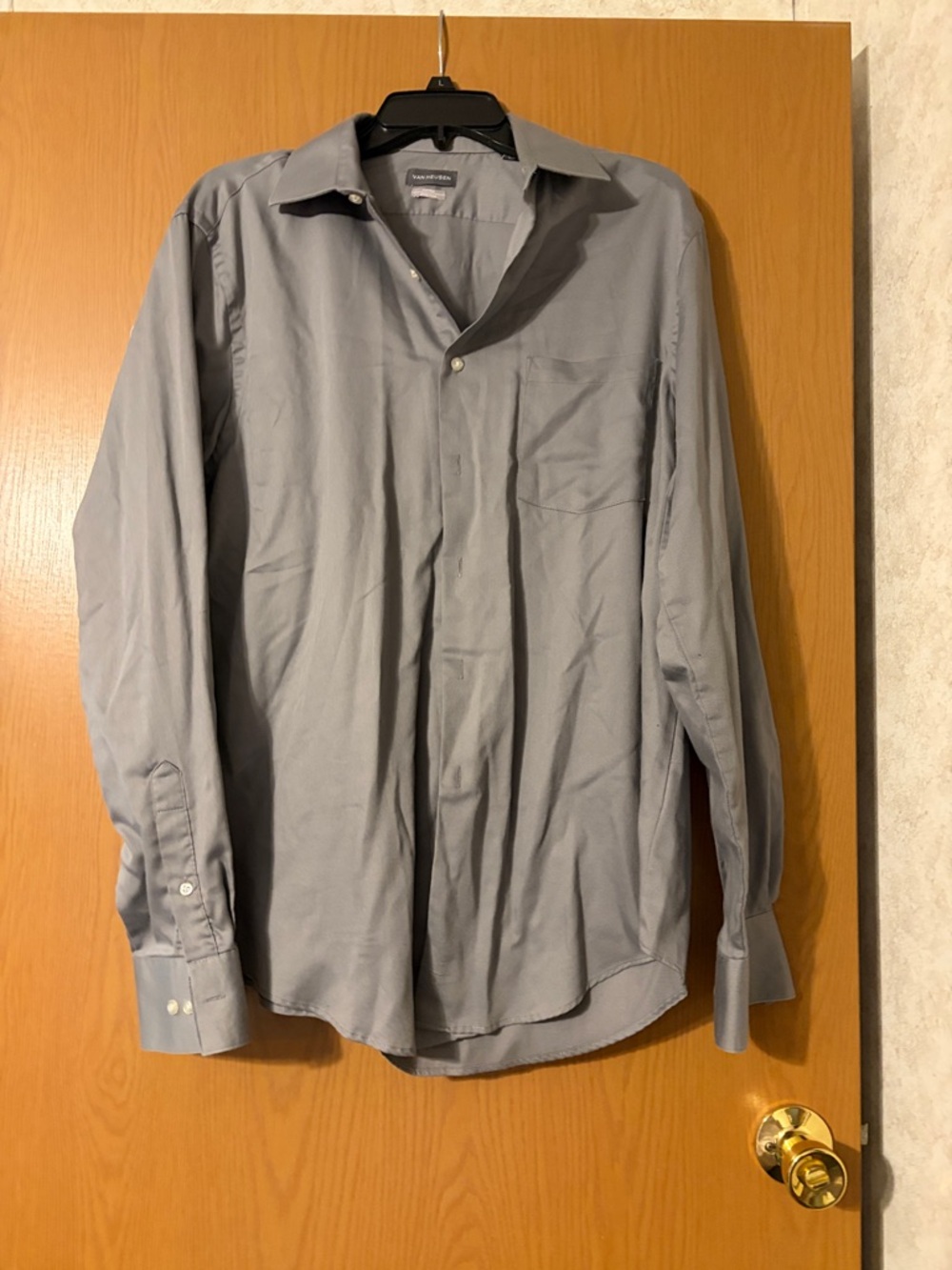 Van Heusen Men's Light Steel Blue Long Sleeve Dress Shirt
